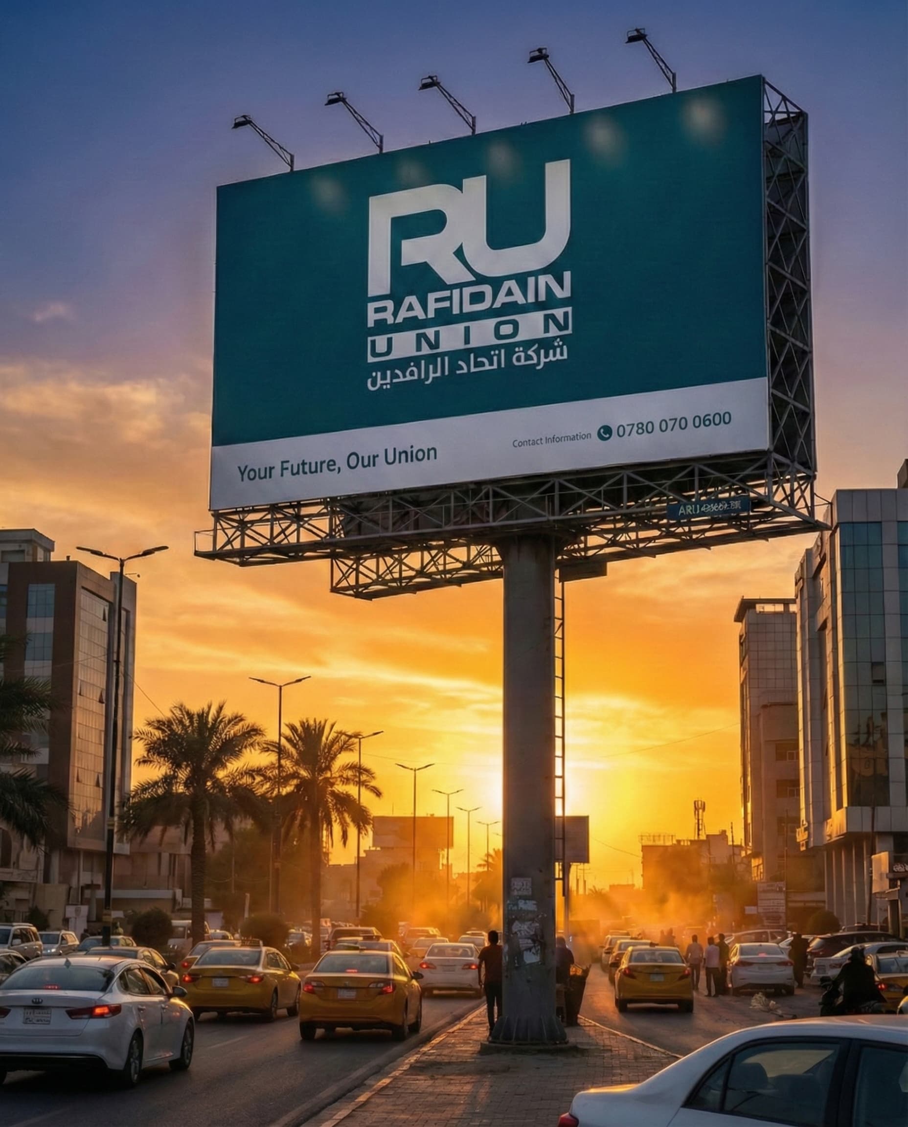 Rafidain Union Billboard in Baghdad